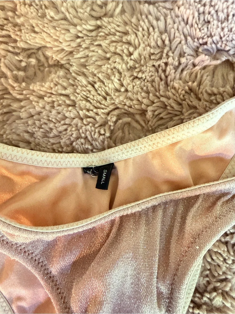 triangl swimwear Peach Textured Bikini Set